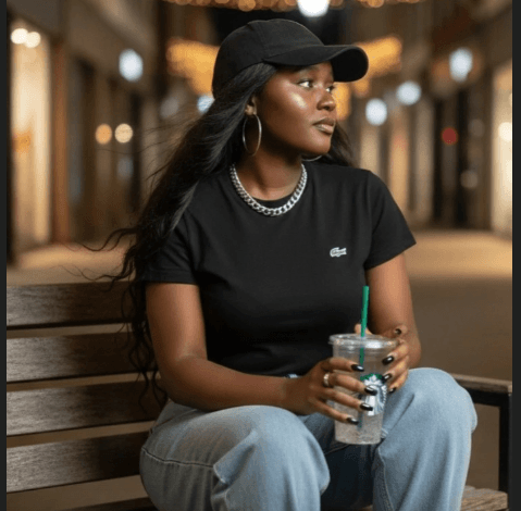 Emali Casual Black Cotton Tee – Summer Edition